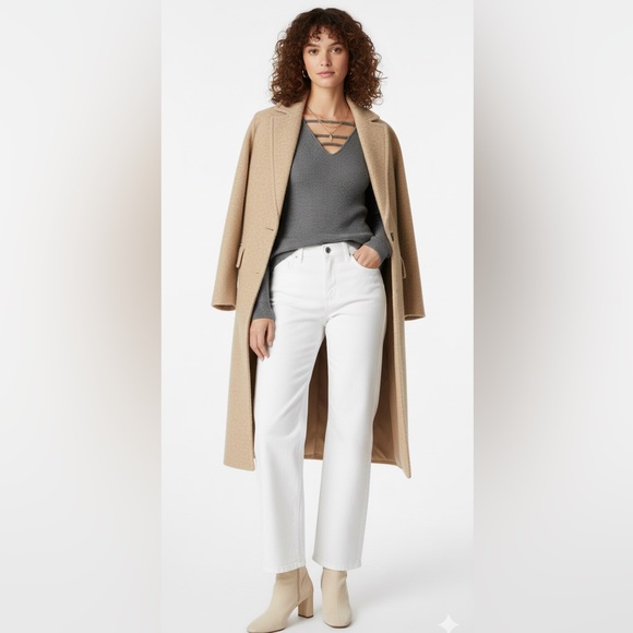 Express | Grey V Neck Ling Sleeve Knit Top Size Large - Picture 6 of 6